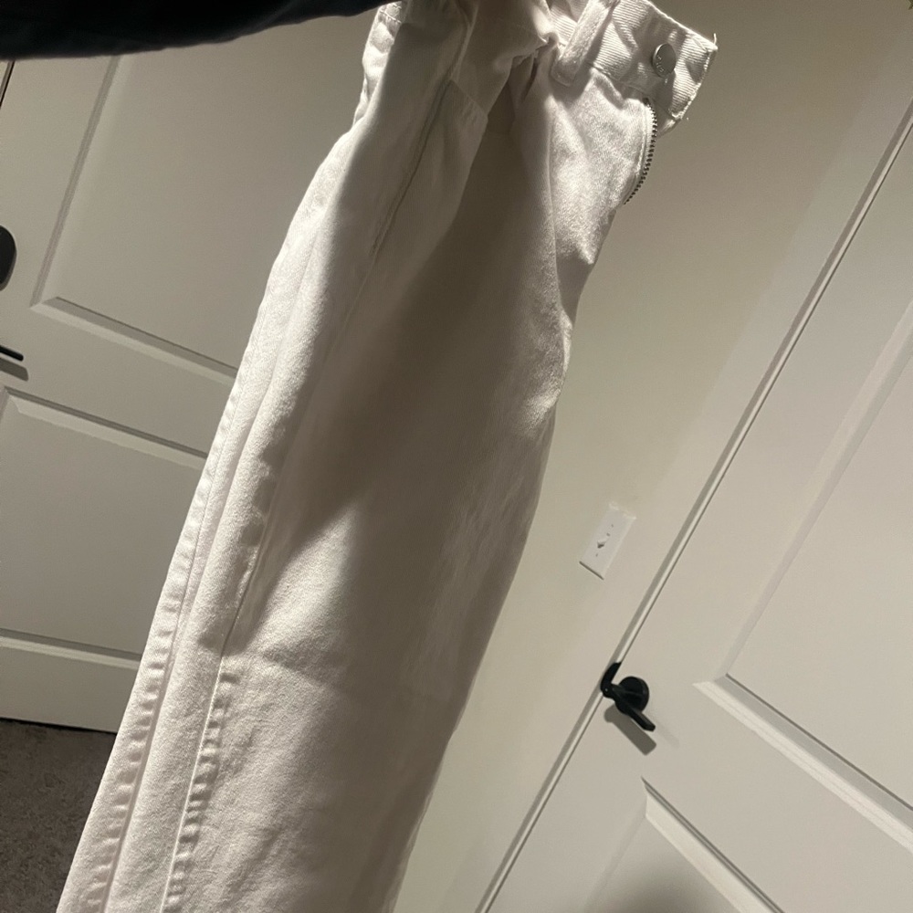 white wide leg jeans